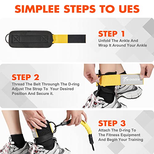 Ankle Resistance Bands with Cuffs, Ankle Bands for Working Out, Glutes Workout Equipment WOQQWBuy Supplements Australia