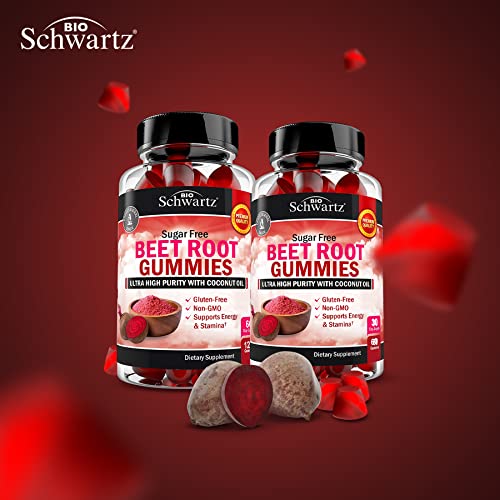Sugar Free Beet Root Gummies - Nitric Oxide Beet Chews Infused with Coconut Oil BioSchwartzBuy Supplements Australia