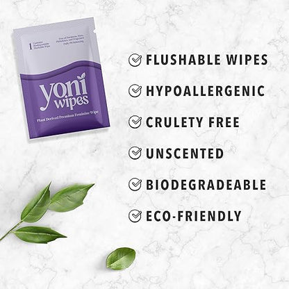 Yoni Wipes - 30 Count Biodegradable & Flushable Feminine Wipes, pH-Balanced, Aloe Vera & Vitamin E Yoni WipesBuy Supplements Australia
