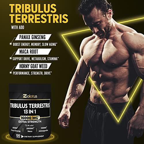 13in1 Tribulus Terrestris Capsules - 16000mg Per Serving with Maca, Horny Goat Weed ZolotusBuy Supplements Australia