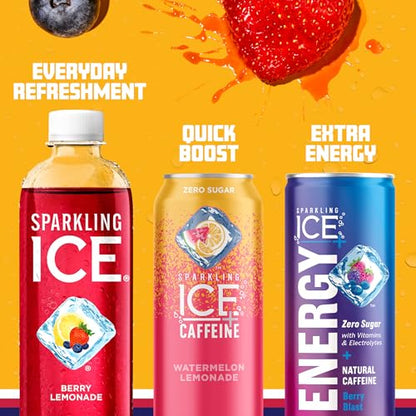 Sparkling Ice, Berry Lemonade Sparkling Water, Zero Sugar Flavored Water, with Vitamins Sparkling ICEBuy Supplements Australia