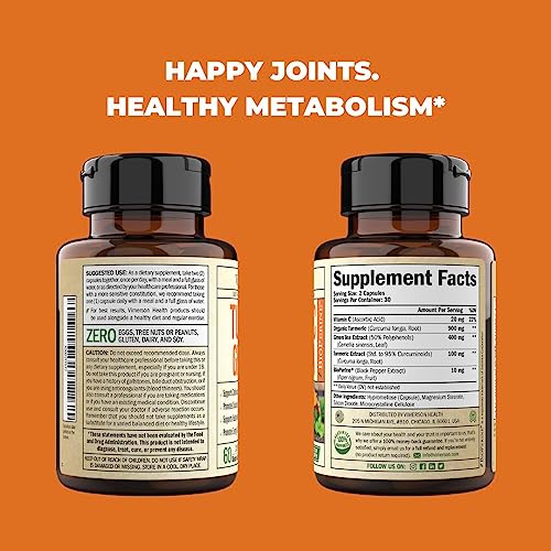 Green Tea Extract Capsules - Green Tea Supplement with Organic Turmeric Curcumin Vimerson HealthBuy Supplements Australia