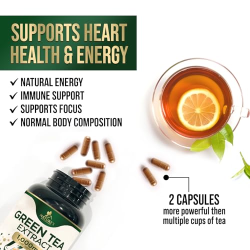 Nature's Green Tea Extract Pills 98% Standardized EGCG 1000mg - 3X Strength for Natural Nature's NutritionBuy Supplements Australia