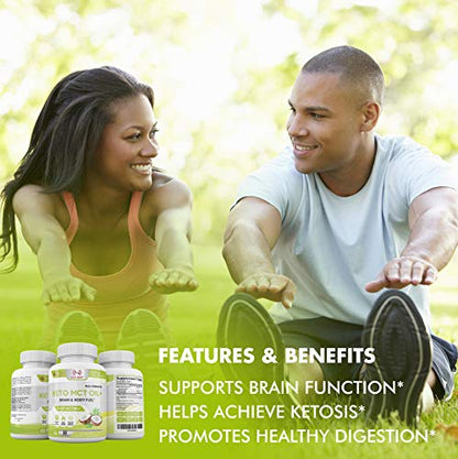 Slim Heat Keto MCT Oil Capsules with C8 & C10 - Fast Acting Ketosis Brain & Body Fuel Slim HeatBuy Supplements Australia