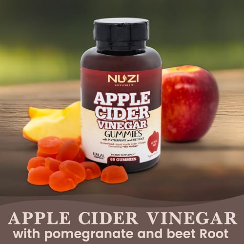 NUZI Apple Cider Vinegar Gummies with Pomegranate & Beetroot | 500 mg | Certified Halal NUZIBuy Supplements Australia