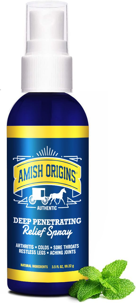 Amish Origins Deep Penetrating Pain Relief Liquid Spray - Fast-Acting, Natural Relief for Muscle Aches, Joint Pain, and Stiffness - 3.5 oz Spray Bottle Amish OriginsBuy Supplements Australia