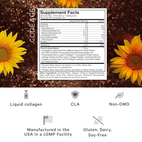 Codeage Liquid Collagen Supplement Chocolate Flavor, Beauty Trim & Glow Liposomal CodeageBuy Supplements Australia
