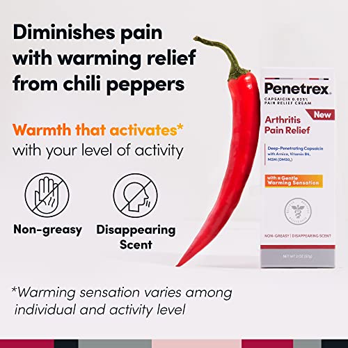 Penetrex Arthritis Warming Pain Relief Cream - Deep Penetrating Capsaicin with Arnica, Vitamin B6 & MSM(DMSO2) - Apply to Hands, Wrists, Feet, Knees, Elbows and Other Affected Areas, 2 oz PenetrexBuy Supplements Australia