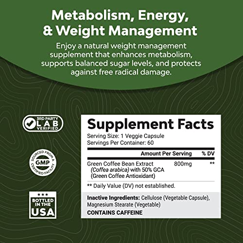 Pure Green Coffee Bean Extract Supplement – Best for Weight Loss Appetite Suppressant Natures CraftBuy Supplements Australia