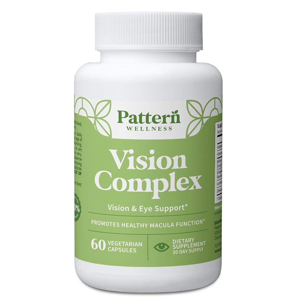 Pattern Wellness Vision Complex Supplement – Daily Eye & Visual Function Support – Herbal Extract & Vitamin Blend – 60 Vegan Capsules Pattern WellnessBuy Supplements Australia