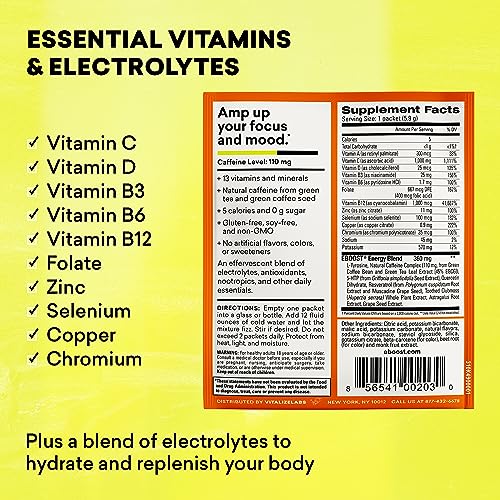EBOOST Energy Drink & Electrolyte Powder, 20 Packets - Super Powder Orange EBOOSTBuy Supplements Australia