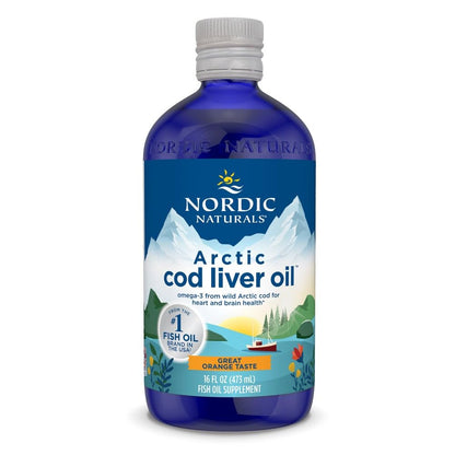 Nordic Naturals Arctic Cod Liver Oil, Orange - 16 oz - 1060 mg Total Omega-3s with EPA & DHA - Heart & Brain Health, Healthy Immunity, Overall Wellness - Non-GMO - 96 Servings Nordic NaturalsBuy Supplements Australia