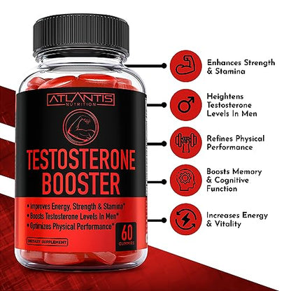 Testosterone Booster For Men Gummies - Enhances Strength & Stamina - Optimizes Physical Atlantis NutritionBuy Supplements Australia