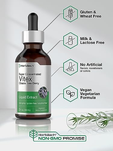 Vitex Berry Chasteberry Extract | 2 fl oz | Super Concentrated | Alcohol Free Chaste Tree HorbäachBuy Supplements Australia
