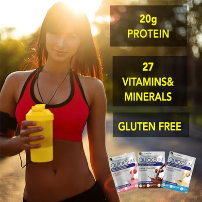 Quick Slim Meal Replacement Shake for Weight Loss, 30 Servings, 20g Protein, 27 Vitamins NUTRIPHARMA Quick SlimBuy Supplements Australia
