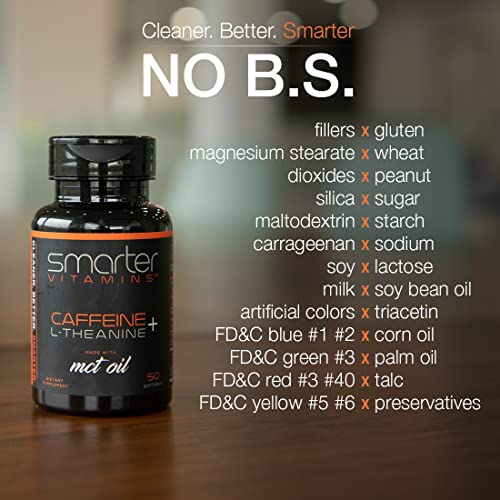 200mg Caffeine Pills - MCT Oil from 100% Coconuts + 100mg L-Theanine, Advanced Energy SmarterVitaminsBuy Supplements Australia