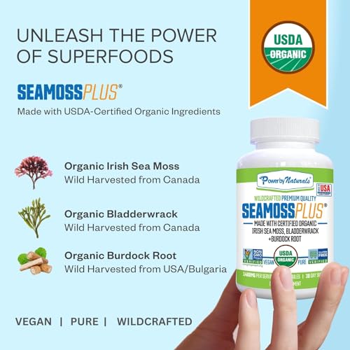 Power By Naturals Sea Moss Plus - USDA Certified Organic Wildcrafted Irish Seamoss Power By NaturalsBuy Supplements Australia