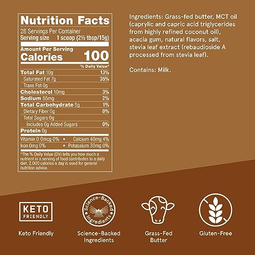 Bulletproof Hazelnut Creamer, 14.8 Ounces, Keto Coffee Creamer with MCT Oil and Grass BulletproofBuy Supplements Australia