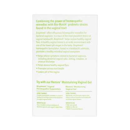 Good Clean Love BiopHresh Vaginal Homeopathic Suppository, Bacterial Vaginosis Treatment for Women Good Clean LoveBuy Supplements Australia