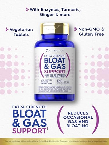 Carlyle Bloat & Gas Support for Men & Women | 120 Tablets | Extra Strength Pills | Supplement CarlyleBuy Supplements Australia