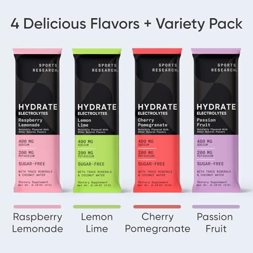 Sports Research Hydrate Electrolytes Powder Packets - Sugar-Free & Naturally Flavored Sports ResearchBuy Supplements Australia