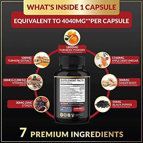 BMVINVOL Turmeric Curcumin Supplement 4040 mg - 95% Curcuminoids with Ginger BMVINVOLBuy Supplements Australia