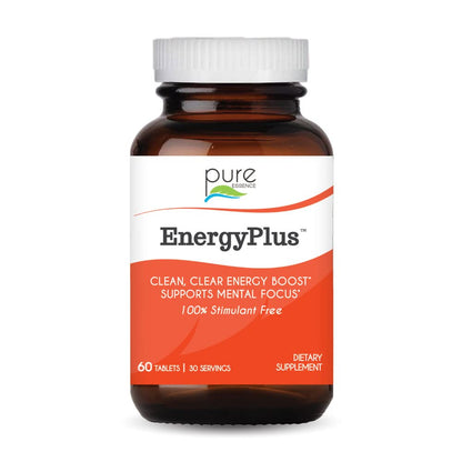 Energy Plus by Pure Essence - Caffeine Free, All Natural Herbal Energy and Focus Supplement - Smooth, No Jitters No Crash - 60 Tablets PURE ESSENCE LABSBuy Supplements Australia