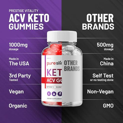 (2 Pack) Pure Slim Keto ACV Gummies - Advanced Formula PureSlim Keto Plus ACV Gummies IndeloBuy Supplements Australia