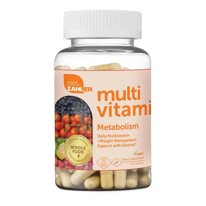 Zahler Multivitamin Metabolism + Weight Management Support for Women and Men with Iron, Certified Kosher, 60 Capsules Zahler