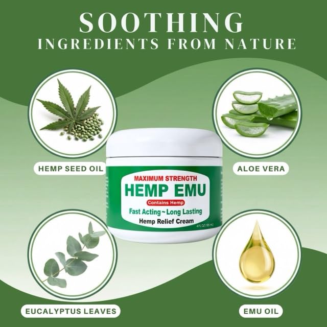 Hemp Emu Hemp Cream – 4oz Cream Hemp EmuBuy Supplements Australia