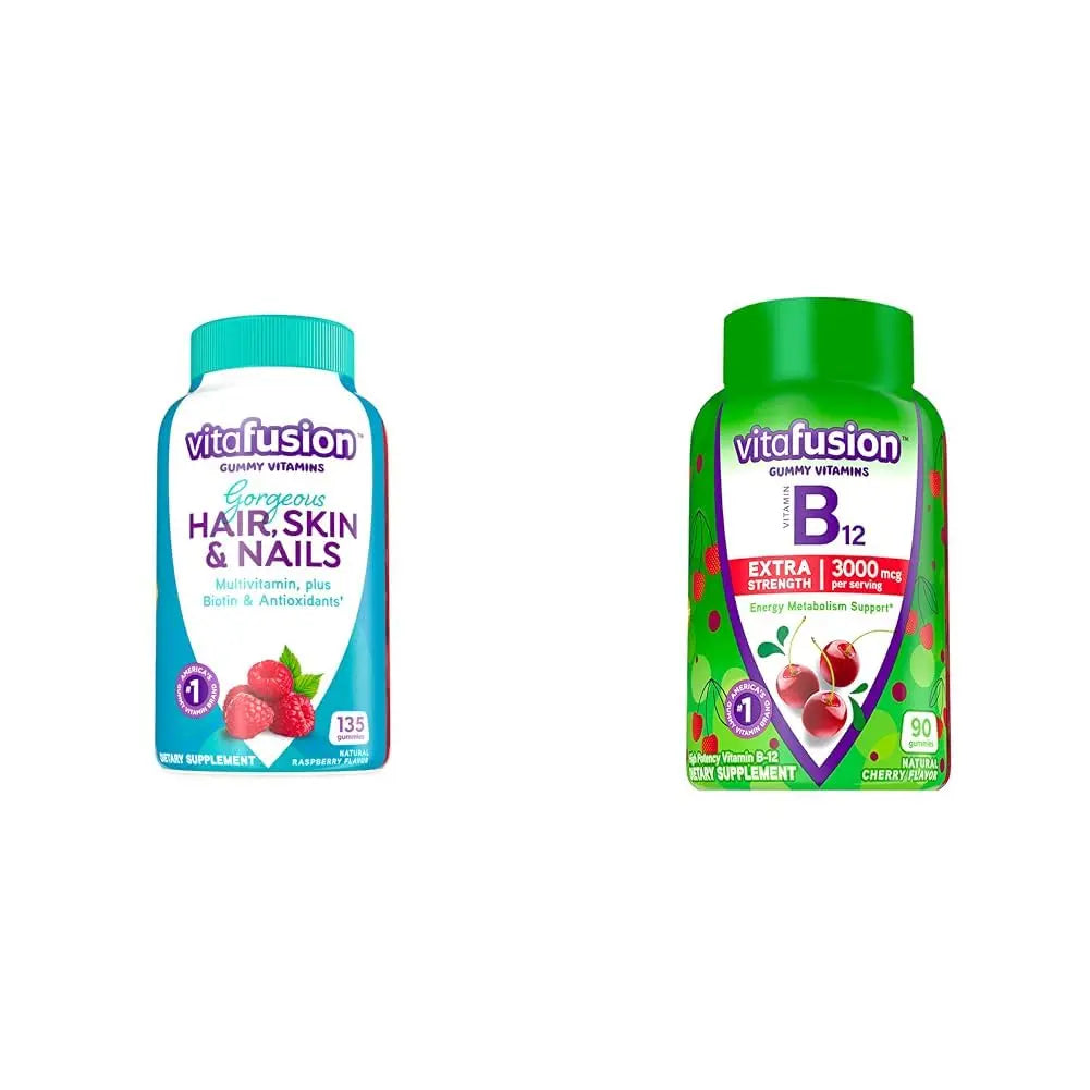 Vitafusion Gorgeous Hair, Skin & Nails Multivitamin Plus Biotin, Vitamin B12 Cherry Gummies for Energy Metabolism Support, 135ct & 90ct VitafusionBuy Supplements Australia