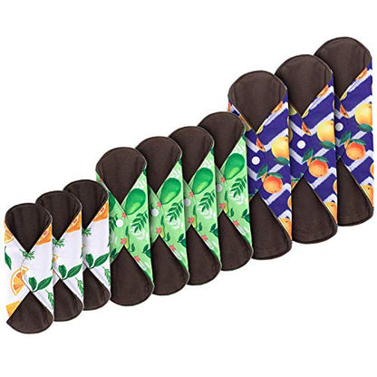 Teamoy 10pcs Cloth Panty Liners, Reusable Sanitary Pads with Wet Bag, Washable Cloth Menstrual Pads TeamoyBuy Supplements Australia