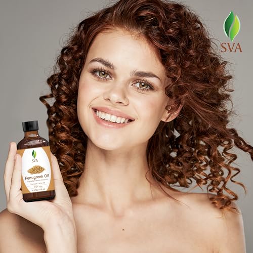 SVA Fenugreek Oil 4oz (118ml) Premium Carrier Oil with Dropper for Hair Care, Hair Oiling, Scalp Massage SVA ORGANICSBuy Supplements Australia