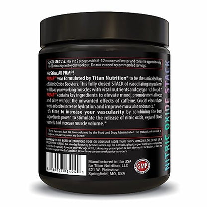 Pump- Nitric Oxide Boosting Stack Stim Free: Loaded with Citruline Malate for Maximum Pump and Blood Flow with an Added Mental Edge Complex for Increased Focus (Rainbow Tart)