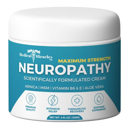 Medical Miracles Neuropathy Cream | Nerve Therapy Max-Potency Relief Cream for Feet, Hands, Legs, and Toes - Enriched with Arnica, Vitamin B6, Aloe Vera, MSM - Crafted for Exceptional Relief 4oz Medical MiraclesBuy Supplements Australia