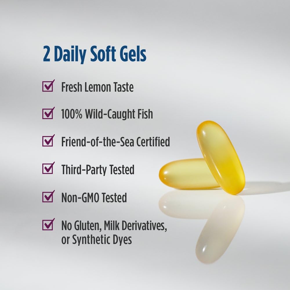 Nordic Naturals Complete Omega Xtra, Lemon - 60 Soft Gels - 1360 mg Omega-3 + 76 mg GLA - Healthy Skin - Cognition - Non-GMO - 30 Servings Nordic NaturalsBuy Supplements Australia