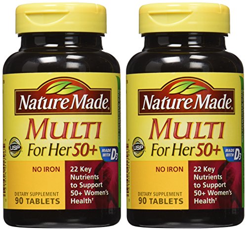 Nature Made Multi For Her 50+ Vitamin & Mineral Tabs, 90 ct (Pack of 2) Packaging May Nature MadeBuy Supplements Australia