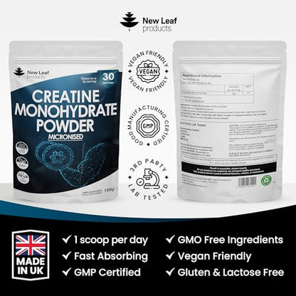 Creatine Monohydrate Powder 100% Pure Micronized Creatine - 150g Increased Absorption NEW LEAF PRODUCTSBuy Supplements Australia