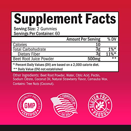 Sugar Free Beet Root Gummies - Nitric Oxide Beet Chews Infused with Coconut Oil BioSchwartzBuy Supplements Australia
