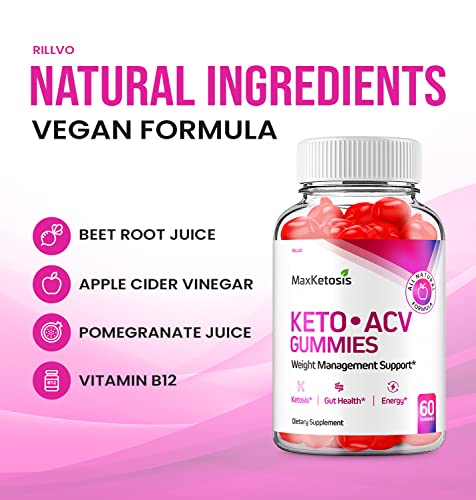 (2 Pack) Max Ketosis Keto ACV Gummies Max Ketosis Advanced Formula Apple Cider Vinegar RillvoBuy Supplements Australia
