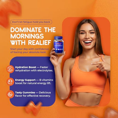 The Realief 60 Count Post Party Gummies – DHM, Milk Thistle & Electrolytes – Wellness Support – Strawberry Flavor – Wake Up Refreshed The RealiefBuy Supplements Australia
