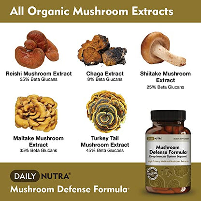 DailyNutra Mushroom Defense Formula - Immune Support Supplement | Organic DailyNutraBuy Supplements Australia