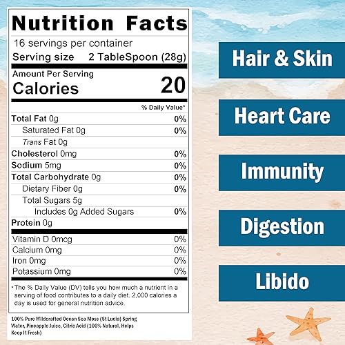 Healistix Pineapple Irish Sea Moss Gel 16 Oz - St Lucia Wildcrafted Seamoss Gel, Packed HX HEALISTIXBuy Supplements Australia