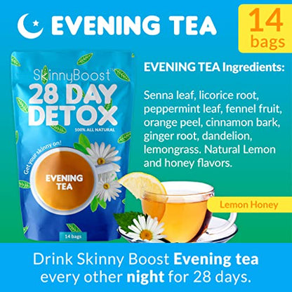 SkinnyBoost - Detox Tea Power Kit-1 - Daytime Tea (28 Bags) 1 Evening Detox Tea (14 Bags) SkinnyBoostBuy Supplements Australia