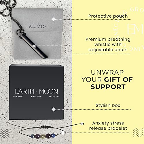 Mindful Breathing Necklace for Anxiety Stress Relief - Earth and Moon Stainless Steel Anxiety EARTH AND MOONBuy Supplements Australia