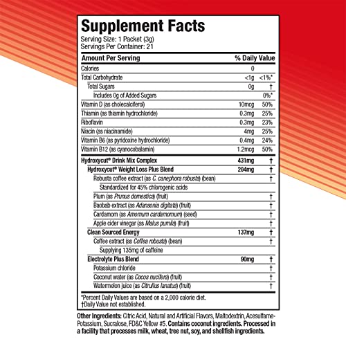 Hydroxycut Drink Mix Weight Loss Supplements, Lemonade, 21 Count (Pack of 1) HydroxycutBuy Supplements Australia