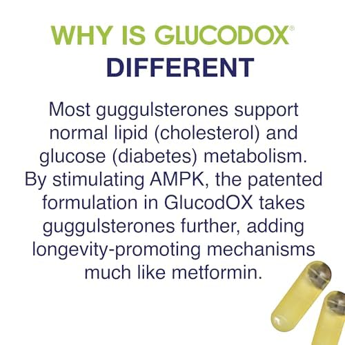 GlucodOX AMPK Activator Supplement – AMPK Enzyme, Metabolism Booster, Guggul Supplement for Body Management & Longevity – Vegan Metabolic Support - 30 Day Supply (60 Capsules) GlucodOXBuy Supplements Australia