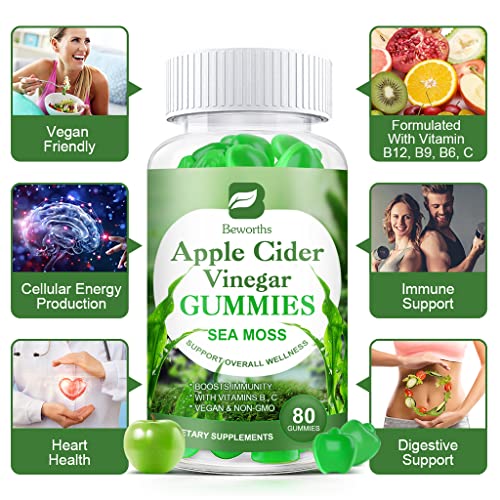 B BEWORTHS Apple Cider Vinegar & Sea Moss Gummies, Organic ACV Gummies B BEWORTHSBuy Supplements Australia