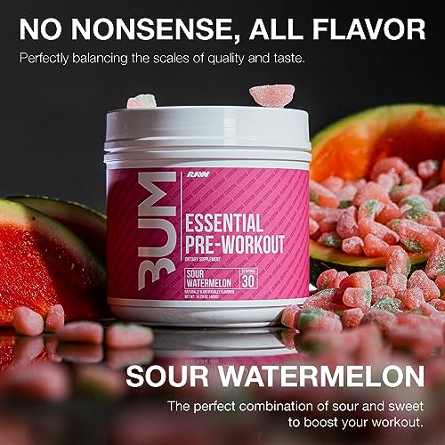 RAW Essential Pre-Workout Powder (Sour Watermelon) - Chris Bumstead Sports Nutrition RAWBuy Supplements Australia