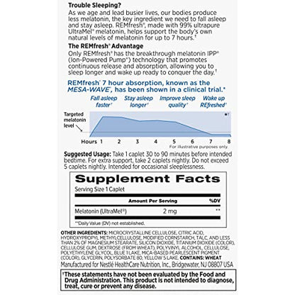 REMfresh 2mg Advanced Melatonin Sleep Aid Supplement (36 Caplets) REMfreshBuy Supplements Australia